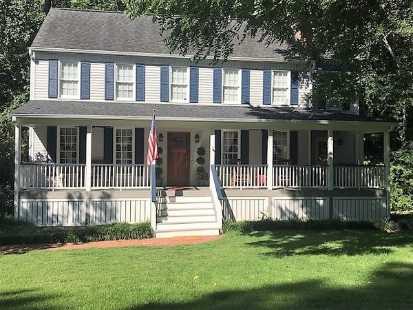Porches, creek and 3 miles from stadium!