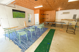 Recreational garage game room setup